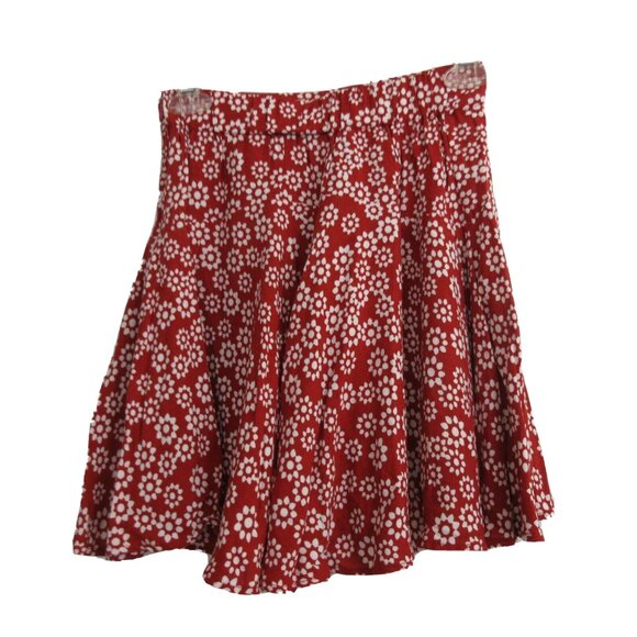 Tween Girls Skort Skater Style Skirt w/ Built In Shorts Size XS Red White Floral - Picture 2 of 10